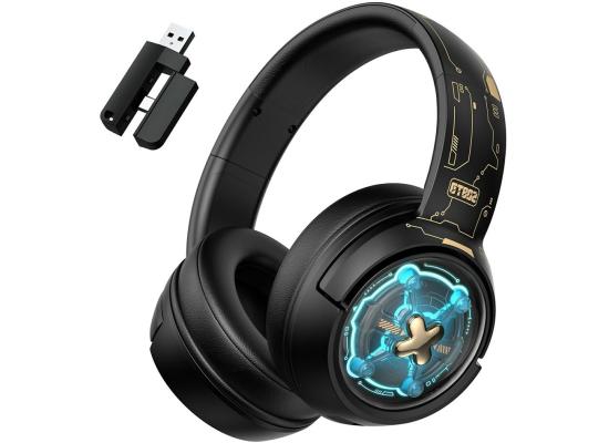 ONIKUMA GT802 Gaming Headset Triple Mode Low Latency RGB Light Wireless Headphone with USB Receiver, up to 60 hours - Black